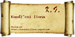 Kopácsi Ilona névjegykártya