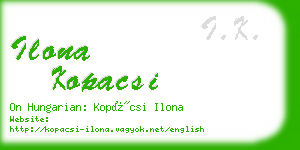 ilona kopacsi business card